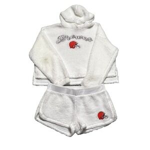 Women's XL NFL Team Apparel Cleveland Browns Sherpa Sleepwear Shorts Lounge Set